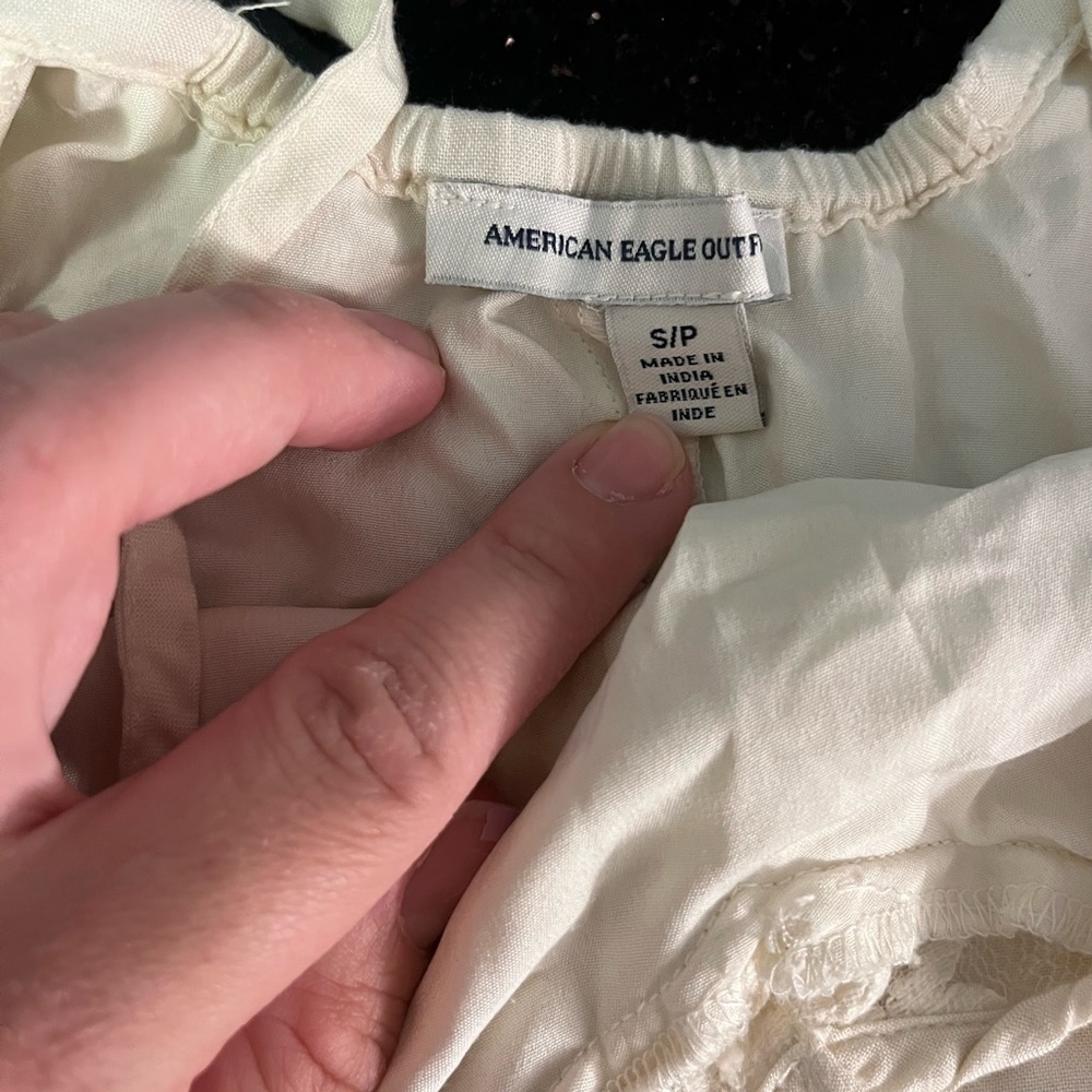 American Eagle Outfitters Cream Dress with Lace Detail - Picture 2 of 3